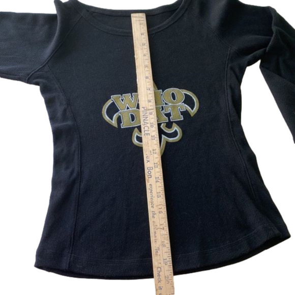 Toppy PULLOVER BLACK “WHO DAT” GOLD GRAPHIC SIZE L - Picture 7 of 8